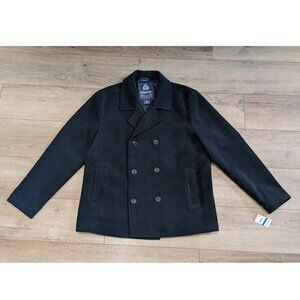 NWT American Rag Men’s Size XL Black Double Breasted Pea Coat